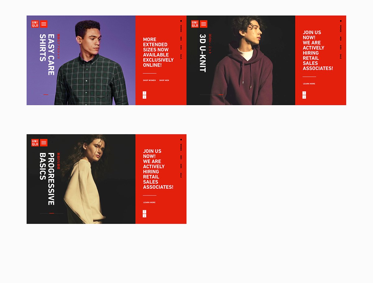 UNIQLO优衣库（服饰）品牌线上商城官网界面设计，服饰品牌官网，官网界面设计，商城界面设计，服饰官网设计