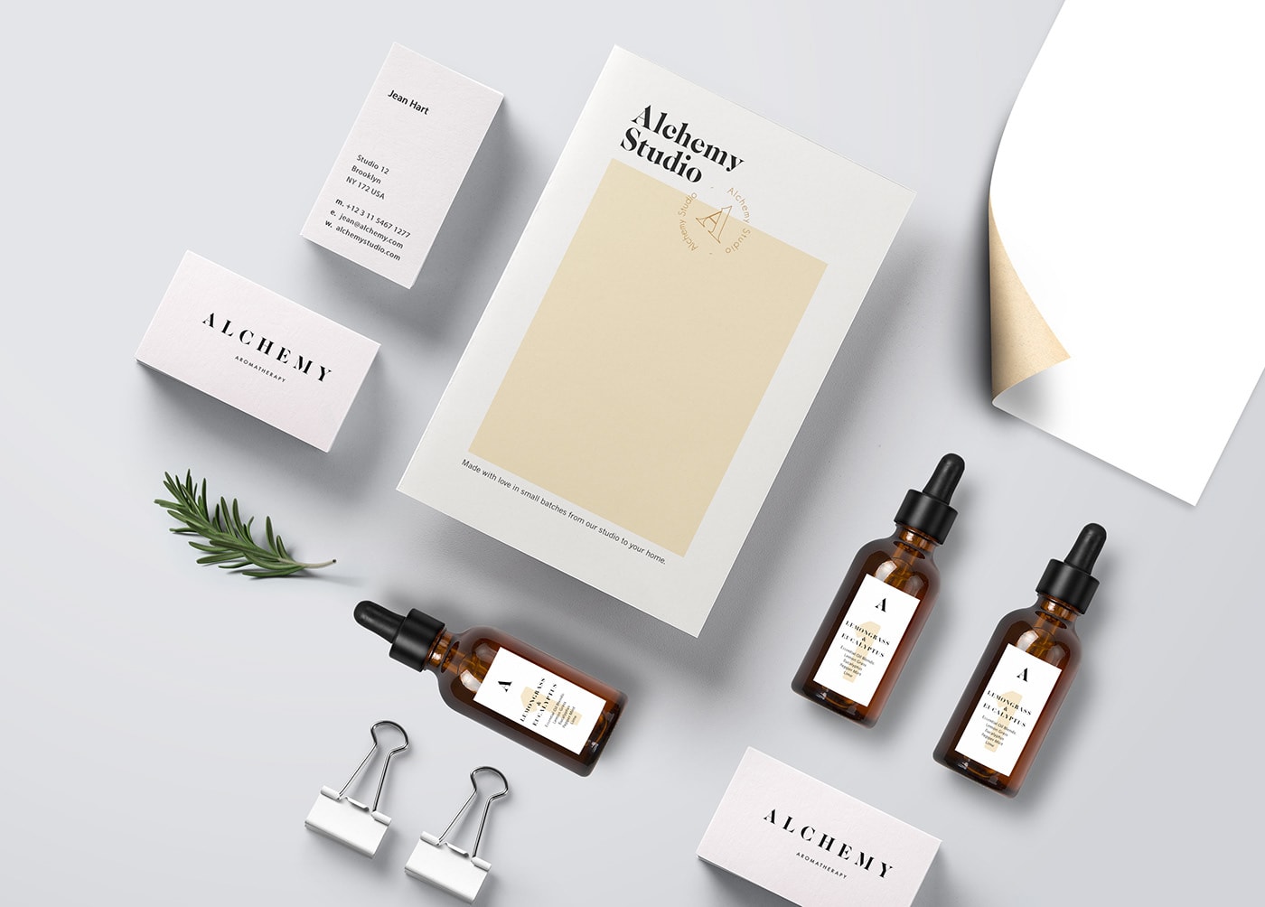 Alchemy美容品牌包装设计和企业VI设计，化妆品VI设计，企业形象设计，深圳VI设计，左右格局