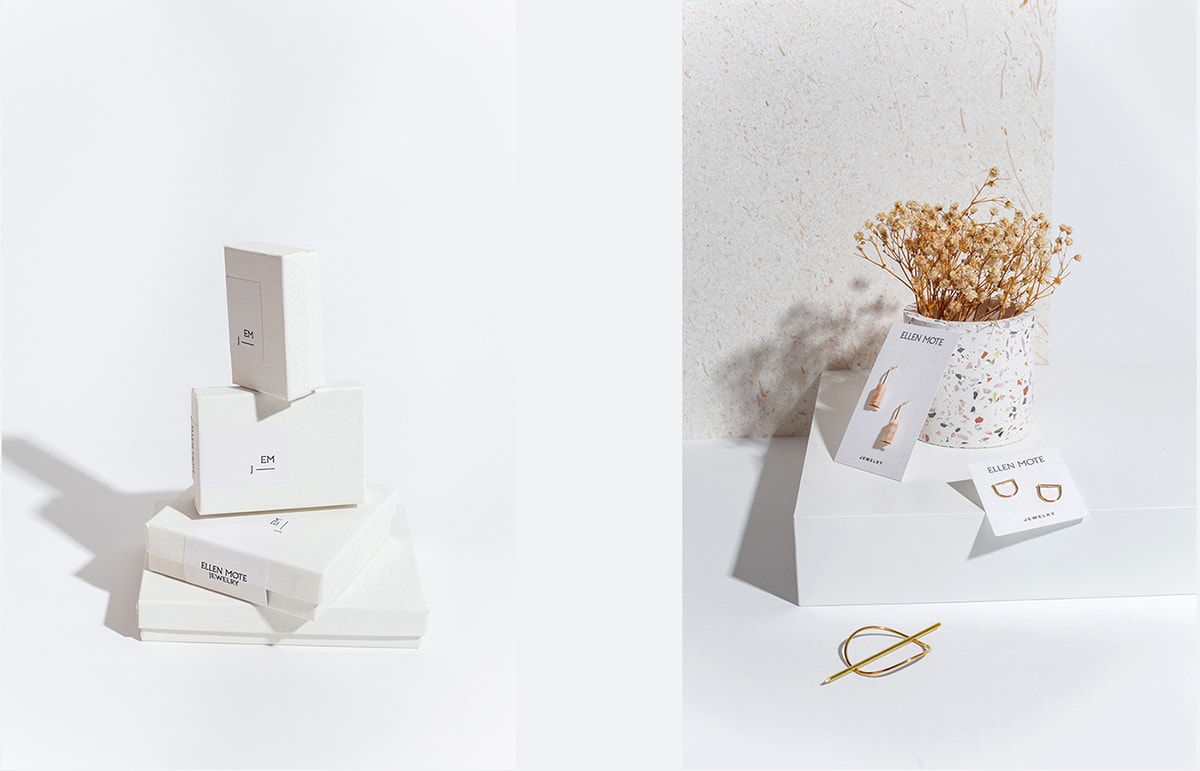 时尚简约 Ellen Mote 珠宝品牌VI设计和品牌重塑，珠宝品牌VI设计，珠宝网站设计，品牌战略升级， 深圳VI设计，左右格局