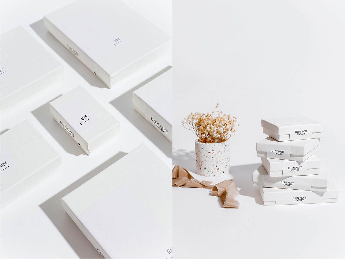时尚简约 Ellen Mote 珠宝品牌VI设计和品牌重塑，珠宝品牌VI设计，珠宝网站设计，品牌战略升级， 深圳VI设计，左右格局