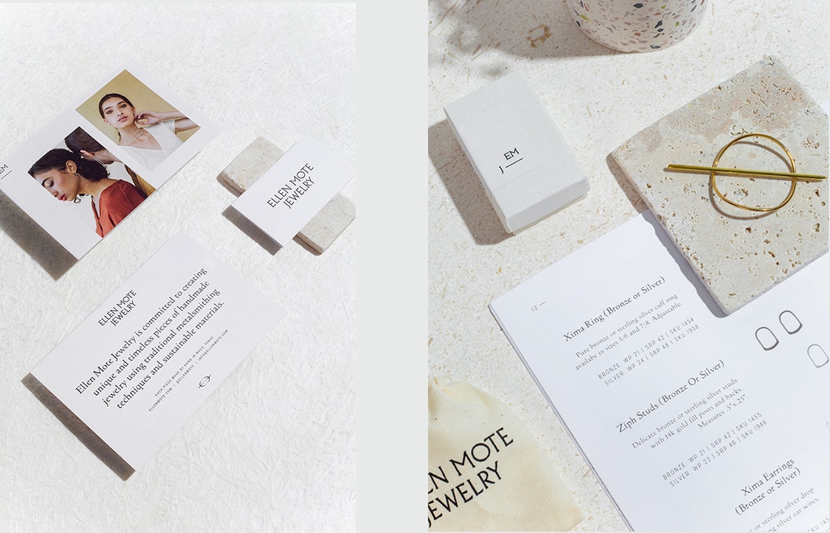 时尚简约 Ellen Mote 珠宝品牌VI设计和品牌重塑，珠宝品牌VI设计，珠宝网站设计，品牌战略升级， 深圳VI设计，左右格局